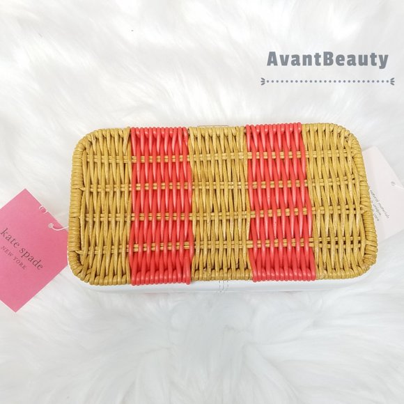 Kate Spade Kitt Clutch Wicker Peach Melba Multi - Picture 5 of 12